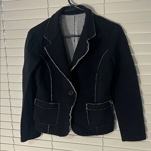 Black Women's Jacket with White Stitching